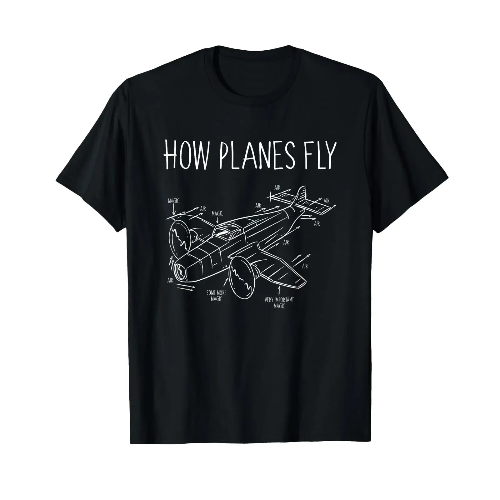 How Planes Fly Pilots Aerospace Pilot Aeroplane T Shirt vintage Washed Stylish streetwear designer clothes Casual Slightly