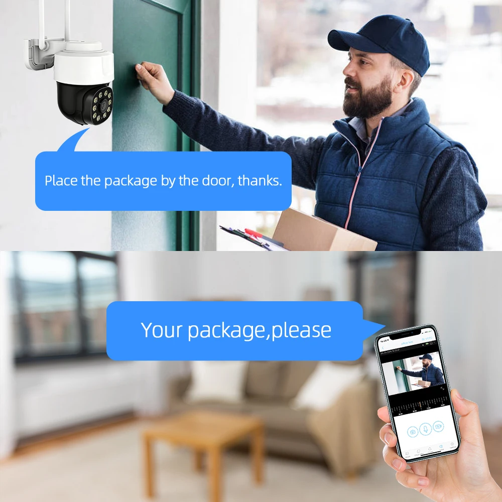 5MP Tuya Outdoor Waterproof Wifi PTZ Security Camera Human Detection Auto Tracking Wireless CCTV Surveillance Camera Smart Life