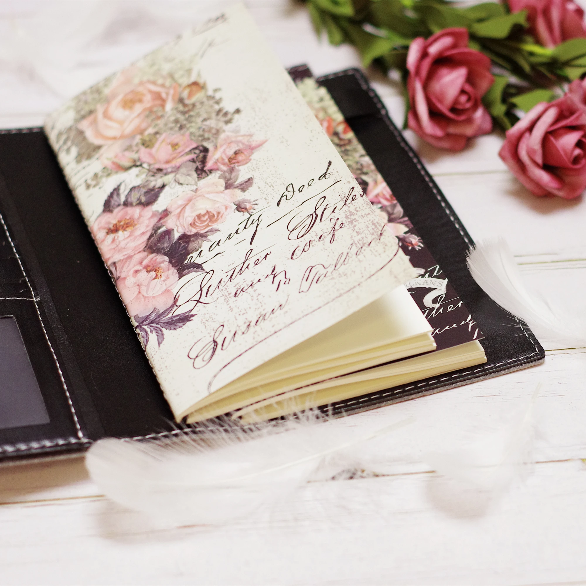 Vintage Rose TN Standard Journal Notebook Blank Refill Travellers Notebooks korean stationery