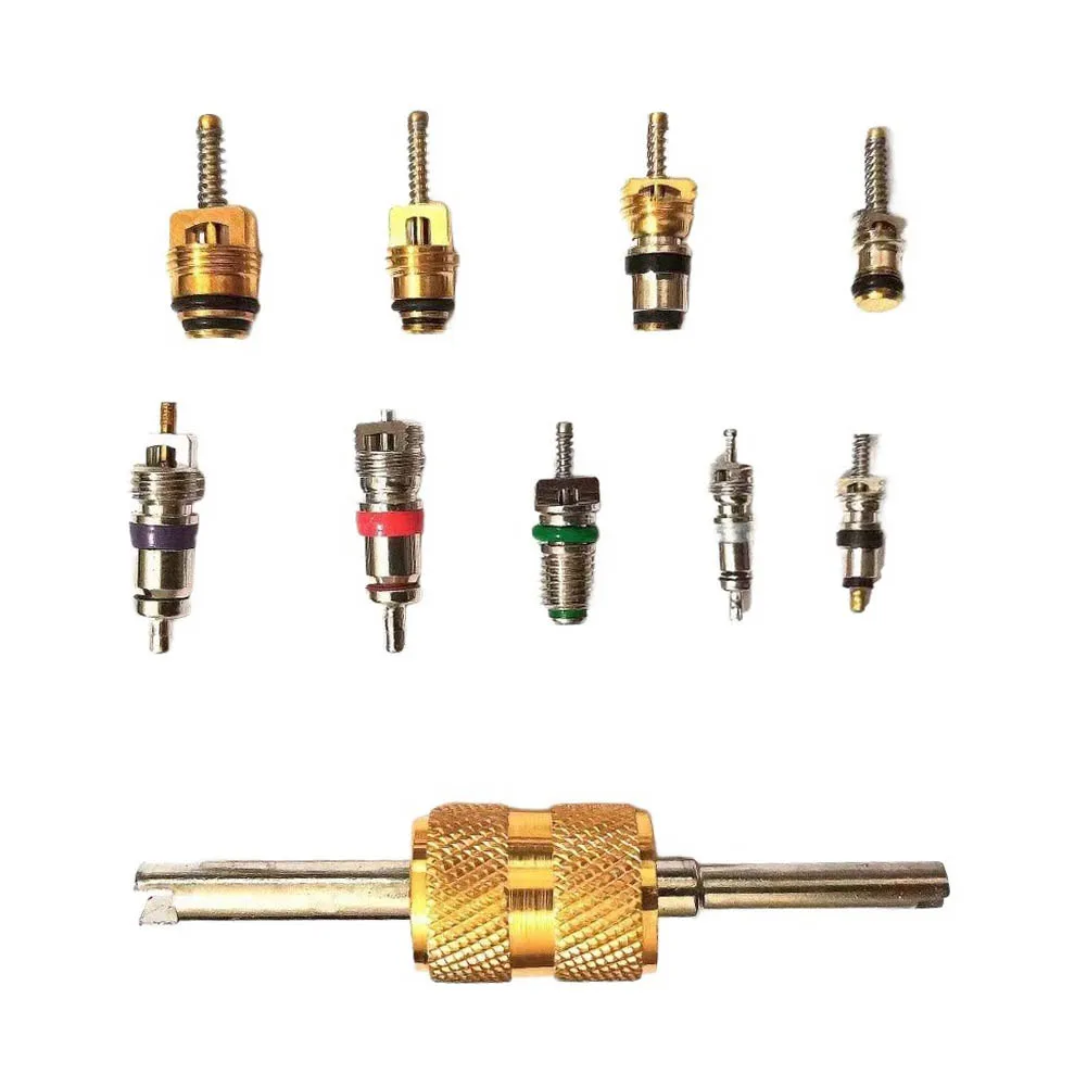 45PCS A/C Valve Core Kit Brass Air Conditioning /Service Valve Replacement Set For Mercedes For Honda For Buick Automo