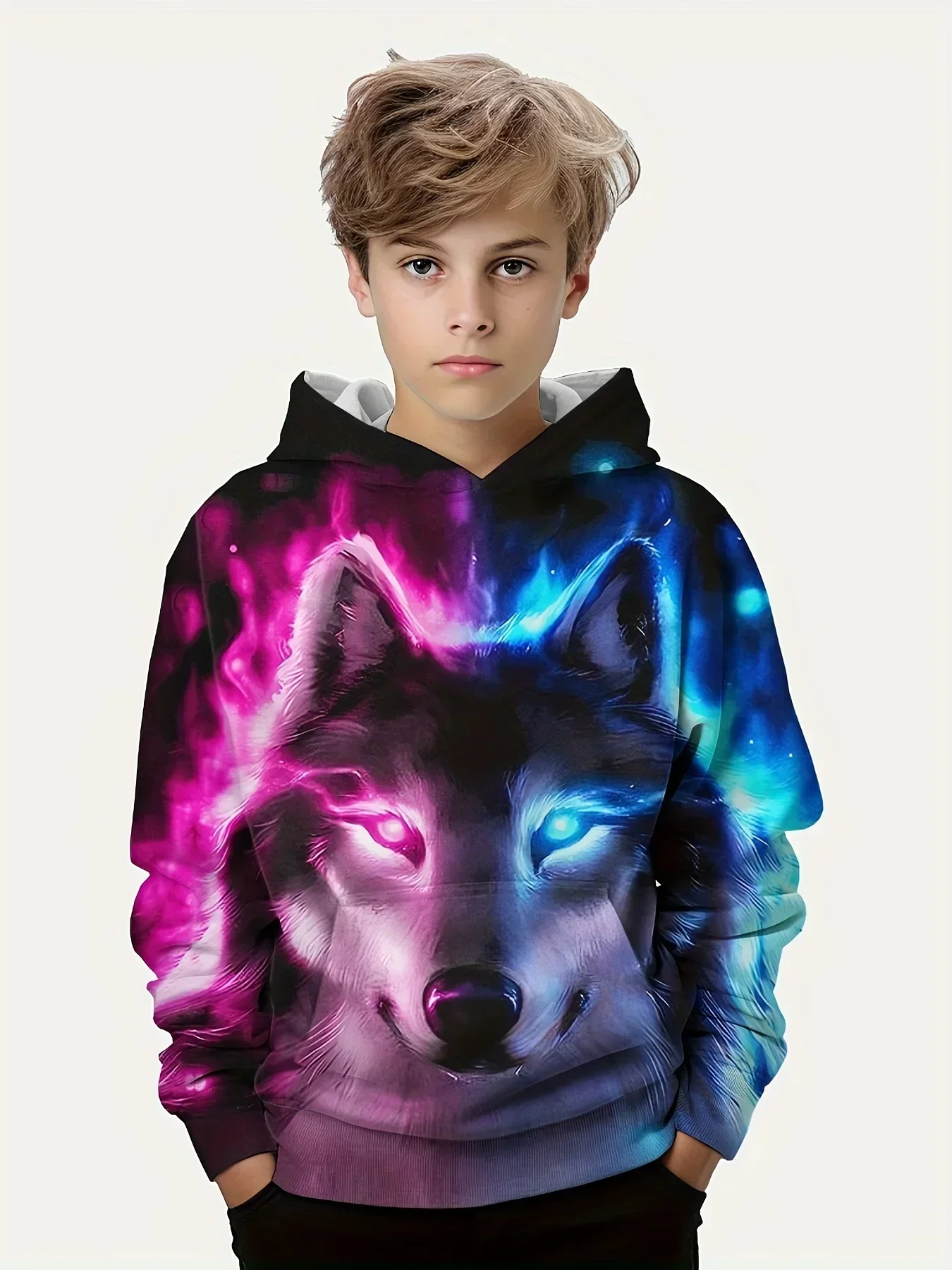 Printed Fashion Hoodies Breathable 3D Horse Graphic Hoodies Girls/boys Hooded Pullover Sweatshirt For Spring Fall Sports