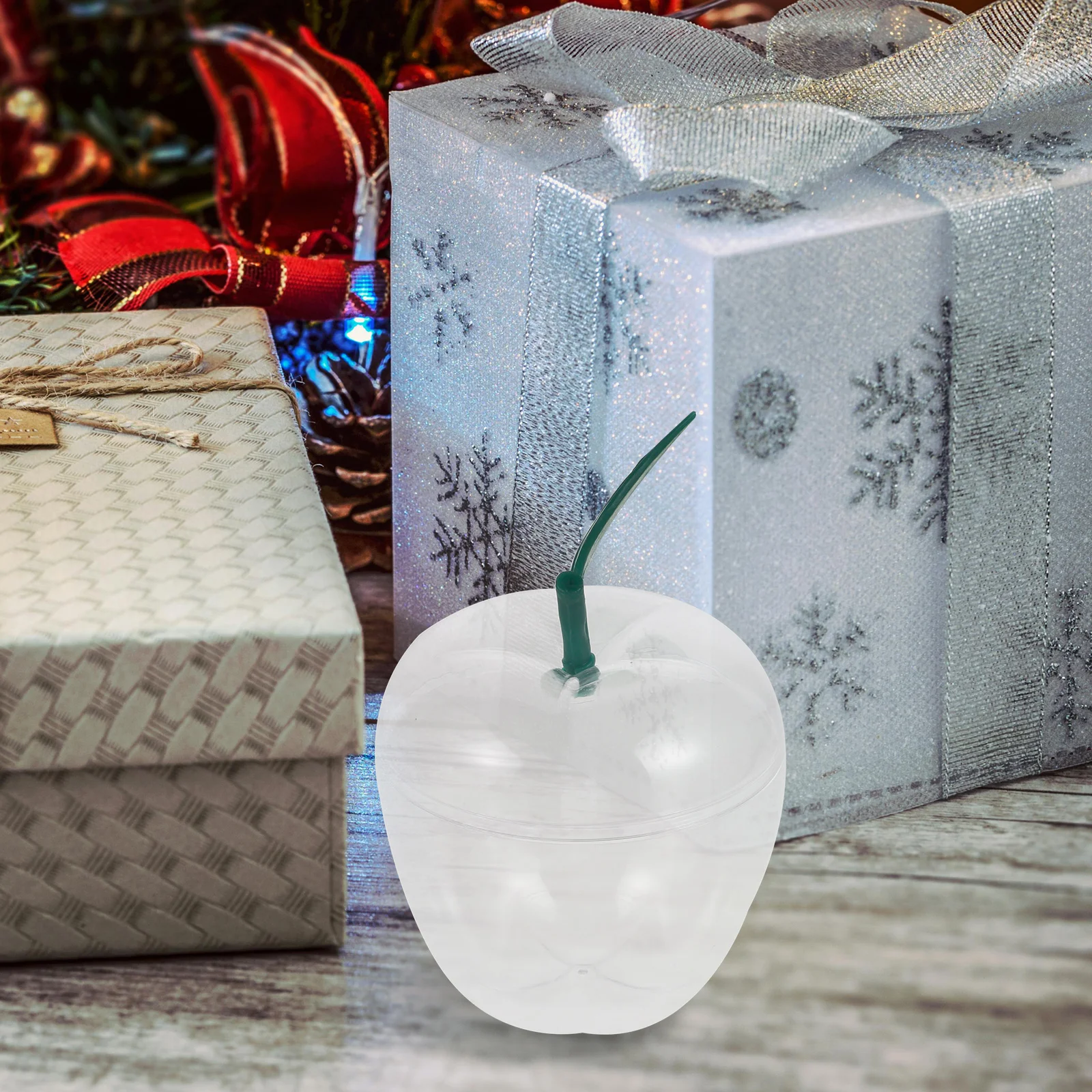 

3 Pcs Apple-shaped Gift Box Candy Storage Containers Plastic Jar Cookie Boxes Organizer Transparent