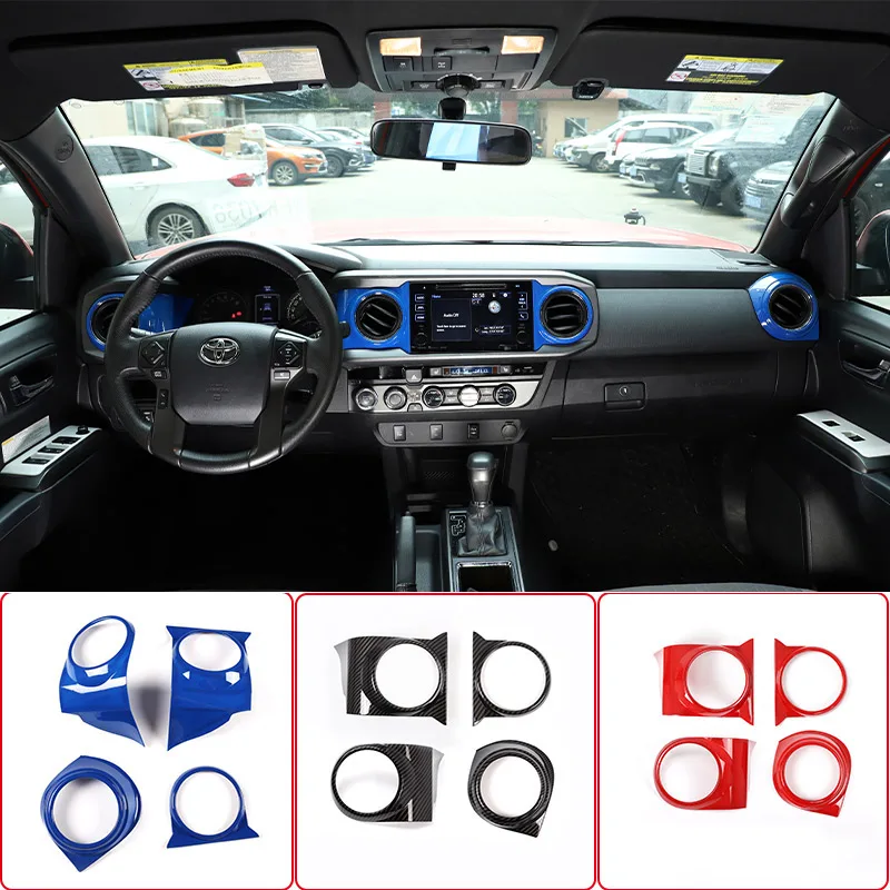 For Toyota Tacoma 2016-2021 ABS Car Central Control Air Conditioning Air Outlet Frame Cover Decorative Sticker Car Accessories