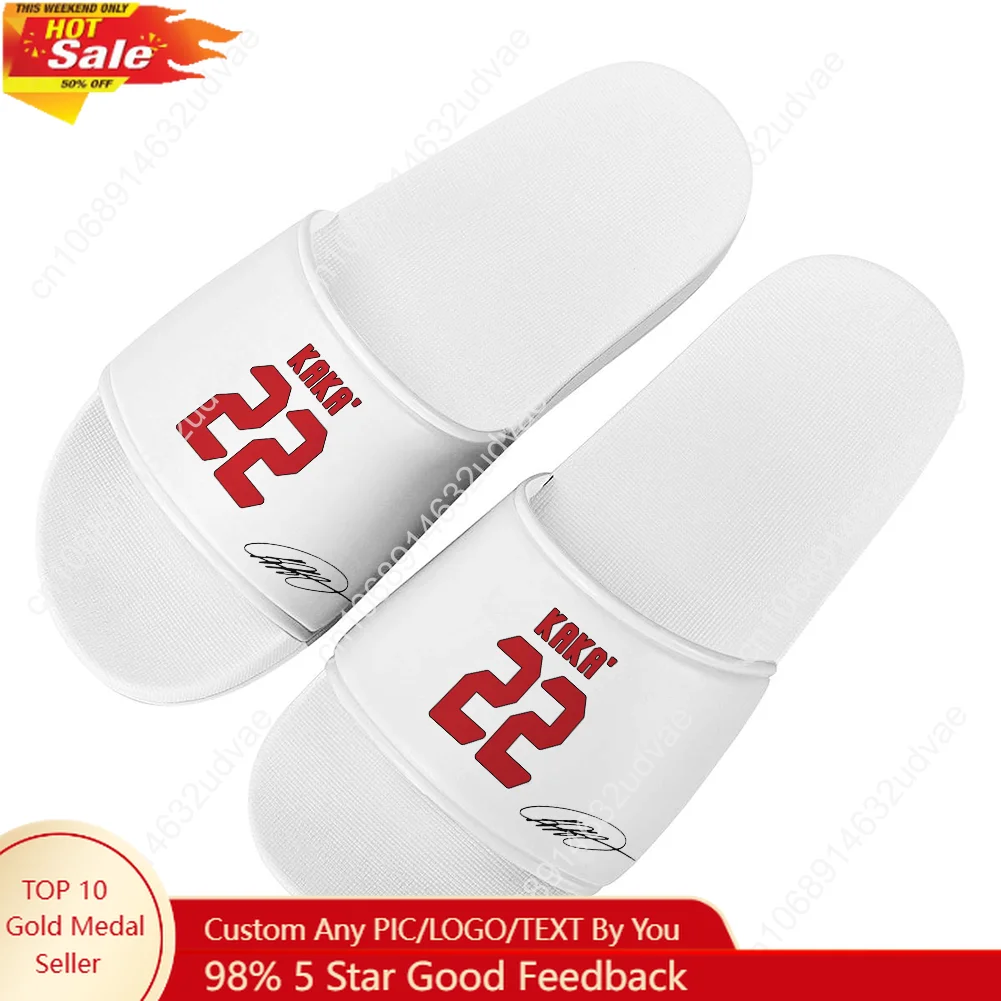 

Kaka No.22 Slippers Man Woman Boy Girl Slides Sandals Brazil Soccer Star Photo Customized Bath Shoes Water Shoe White