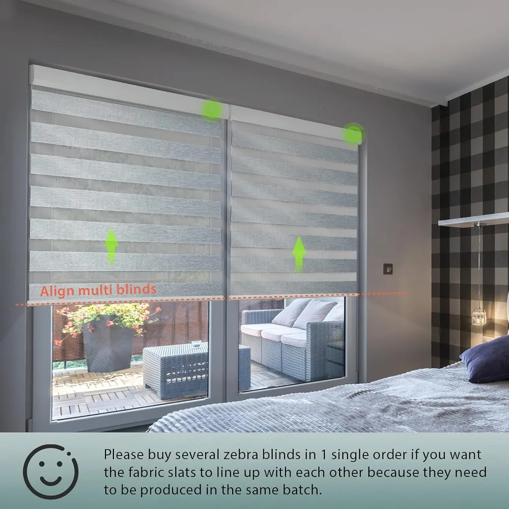 Motorized Zebra Blinds Works with Alexa, Motorized with Remote Custom Size, Privacy Electric Zebra for