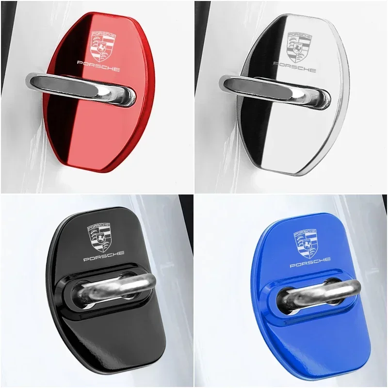 4PCS Car Door Lock Cover Case for Porsche Boxster Cayman Cayenne 911 Macan Panamera car stickers Accessories