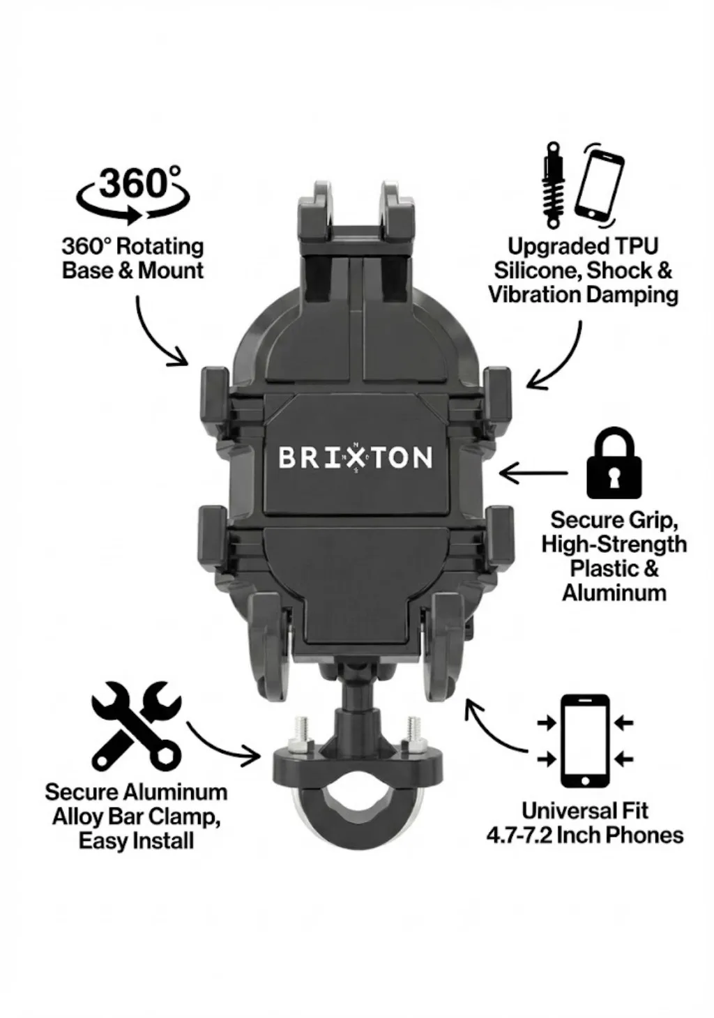 Nuevo soporte de teléfono de Metal para motocicleta para BRIXTON Cromwell 1200 125 250 Crossfire 500 Felsberg 125 250 Storr 500 Sunray 125