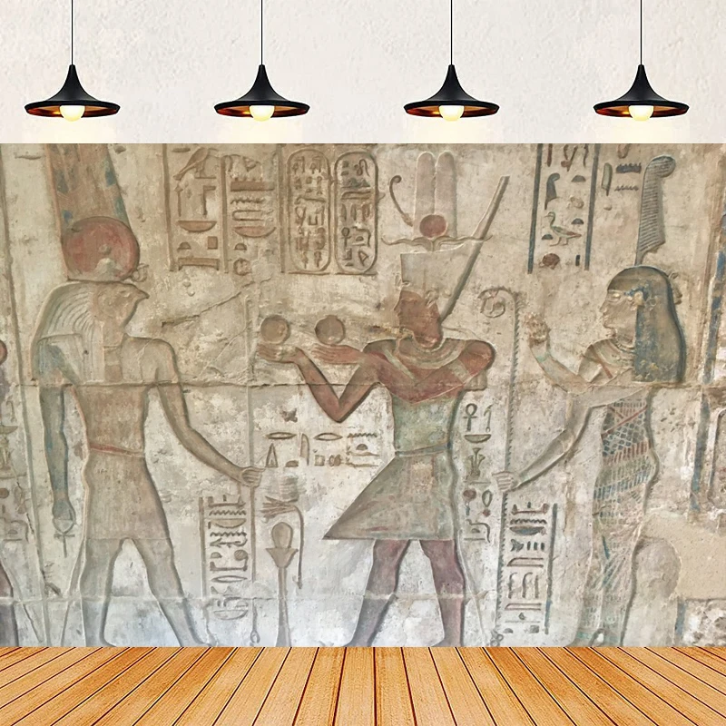 

Фон для фотосъемки Древние египетские боги и иероглифы в настенной живописи Египетская гробница фон для украшения спальни