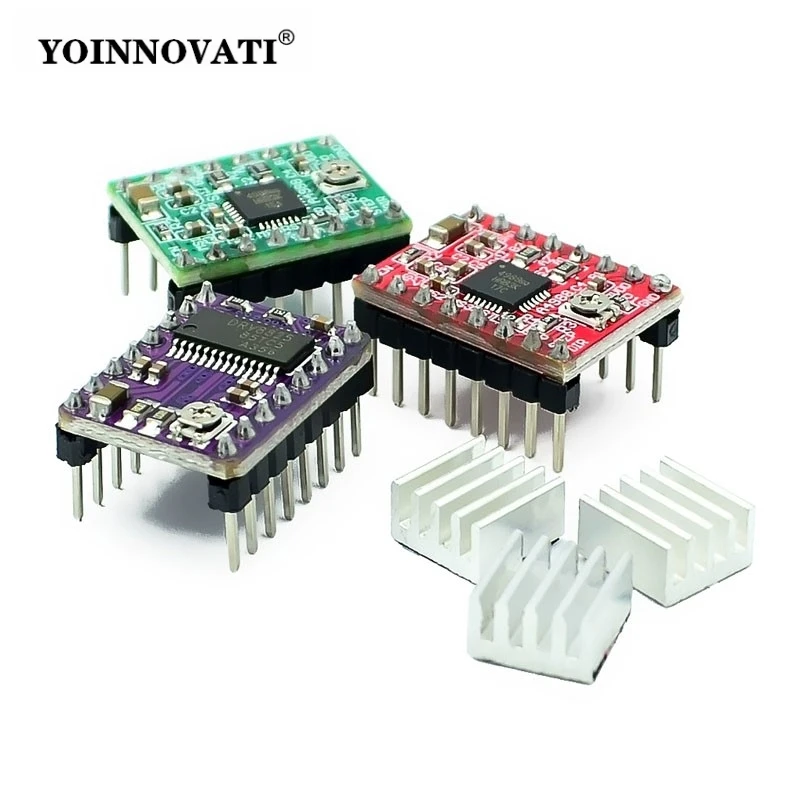 3D Printer Parts A4988 DRV8825 Stepper Motor Driver With Heat Sink for SKR V1.3 1.4 GTR V1.0 RAMPS 1.4 1.6 MKS GEN V1.4 Board