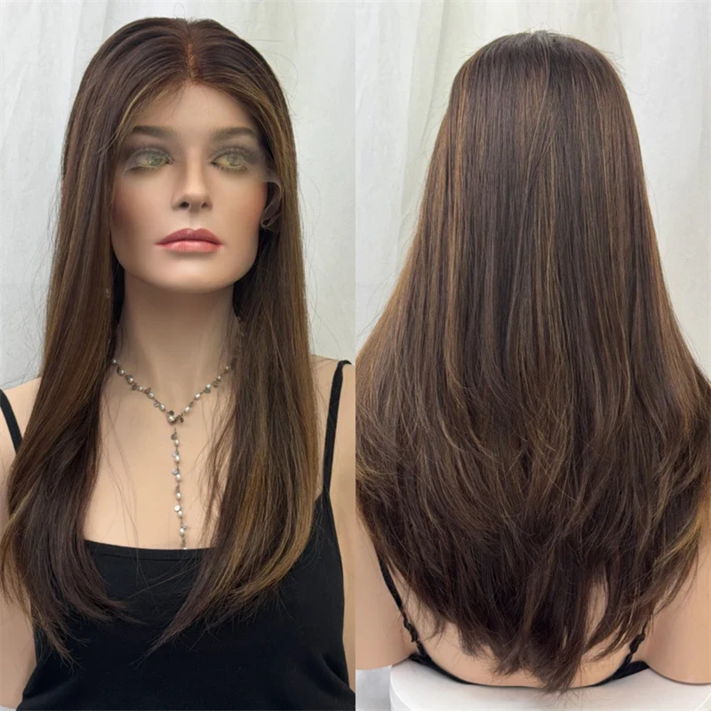 

Синтетический парик с HD-кружевом, без клея, с естественной линией роста волос, омбре, цвет шоколадно-коричневый, термостойкий, с эффектом натуральных волос