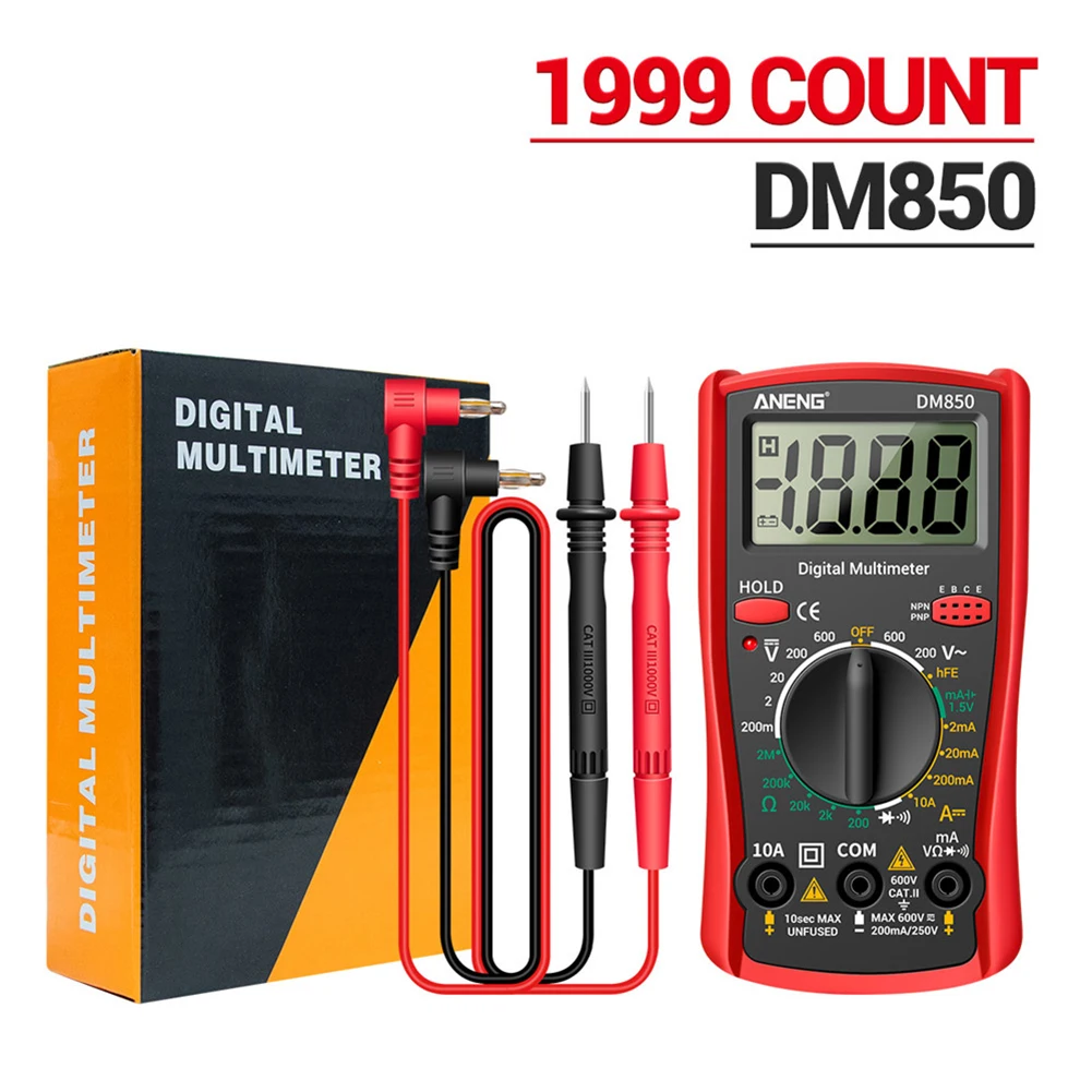 ANENG DM850 2000 Counts LCD Digital Eletric Professional Multimeter Automatic AC/DC Votage Tester Current Ohm Ammeter Detector