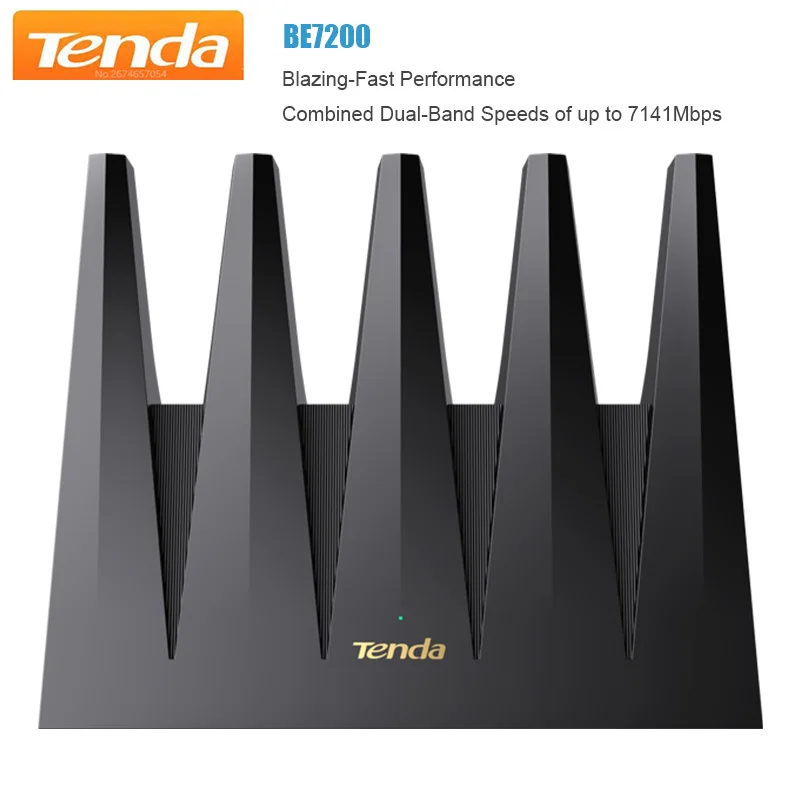 

Tenda BE7200 Mesh-роутер Wi-Fi 7 BE12 Pro, четырехъядерный процессор, 7141 Мбит/с, 2 порта 2.5G, двухдиапазонный 2.4/5 ГГц, премиум-класс, 9-FEM, расширенное покрытие