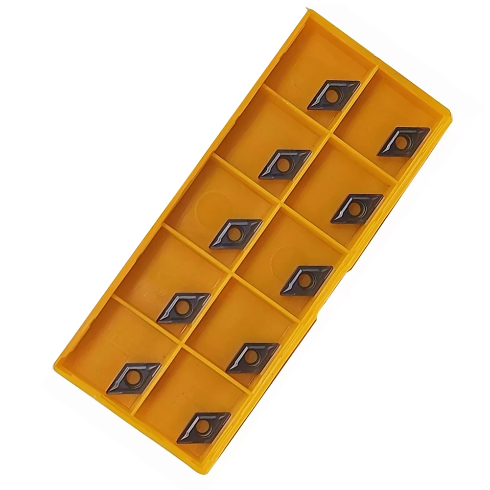 10Pcs DCMT070204 Inserts for Lathe Tools Carbide Cutting Inserts with Strong Performance in Various Environments