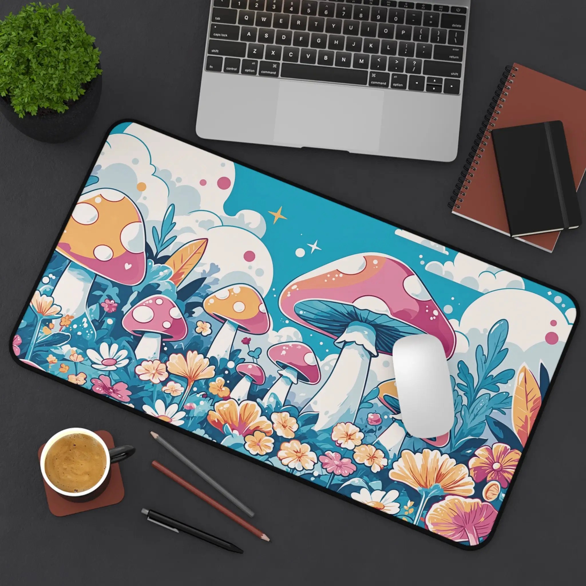

Mushroom Aesthetic Gaming Mouse Pad, Comfortable for Girls' Gaming Desk Decoration, Cute Desk Mat, Unique Desktop Accessory