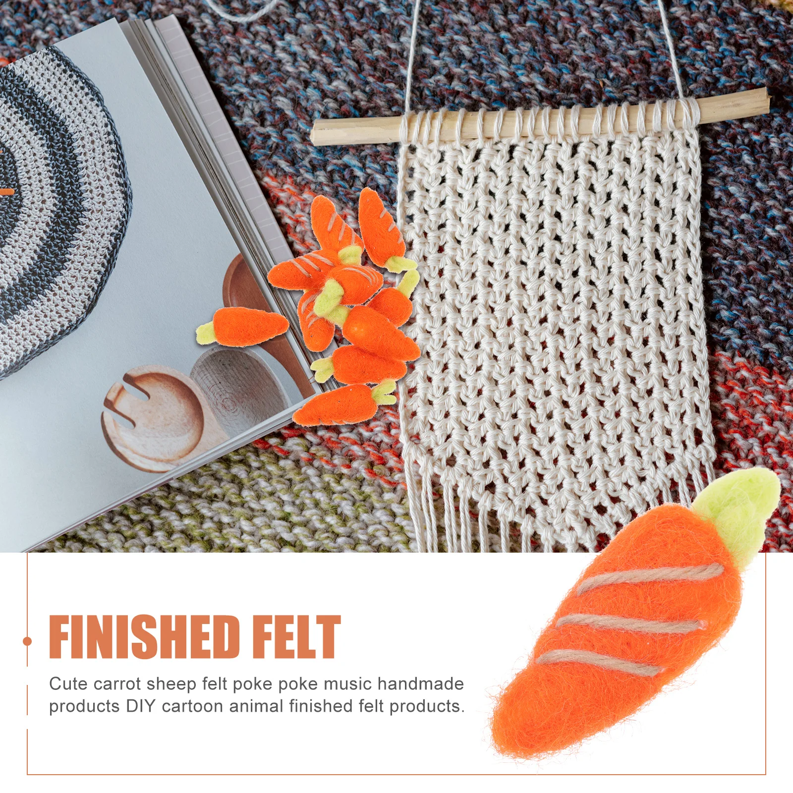 

10Pcs Wool Felt Carrot Shape DIY Accessories Bright Colors Hairpin Brooch Crafts Decoration Supplies Wool Felt Carrot