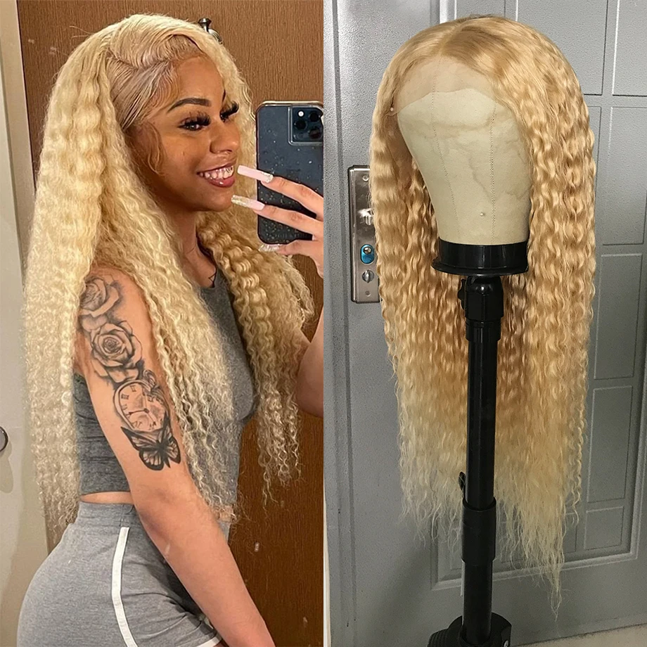 

613 Curly Lace Front Wig Human Hair Blonde 13x4 HD Lace Frontal Wig Pre Plucked 613 Brazilian Virgin Human Hair Wigs Yimeishun