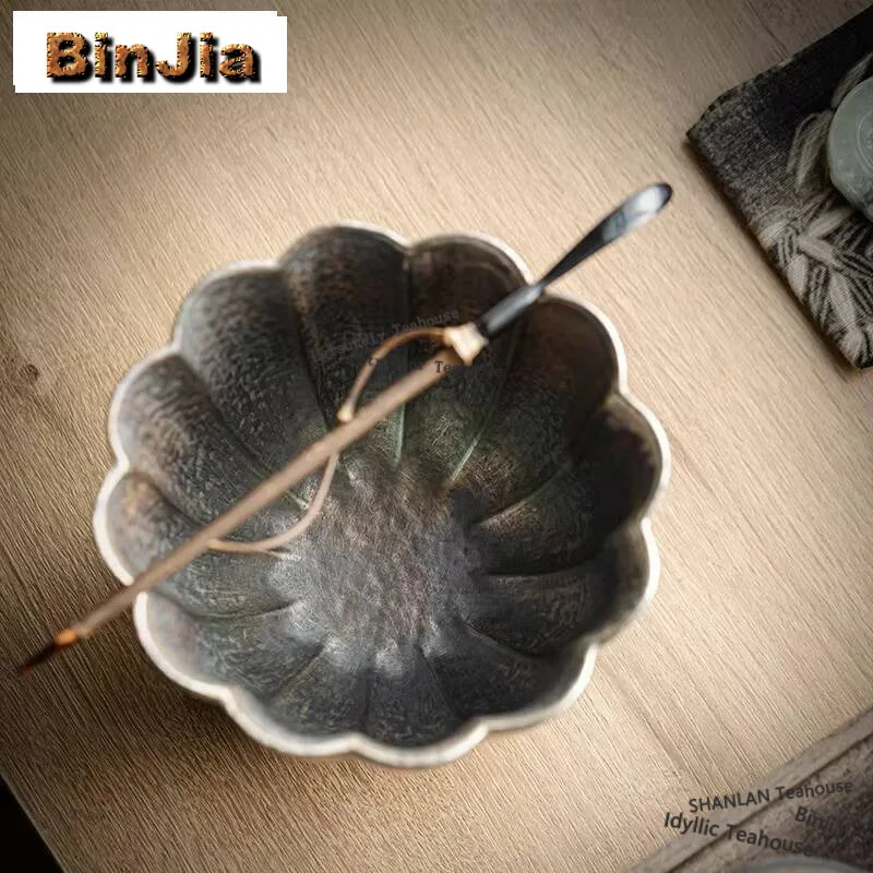 700ml Handmade Colourful Silver Plated Jianshui Zen Washing Cup Bowl Writing-brush Washer Household Chaxi Supplies Collection