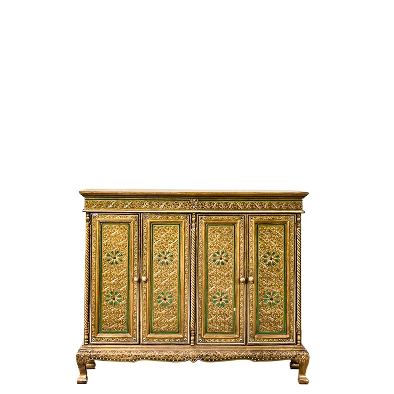 

South East Asia style dining side cabinet solid wood locker Thai foyer porch cabinet, home living room bedroom storage
