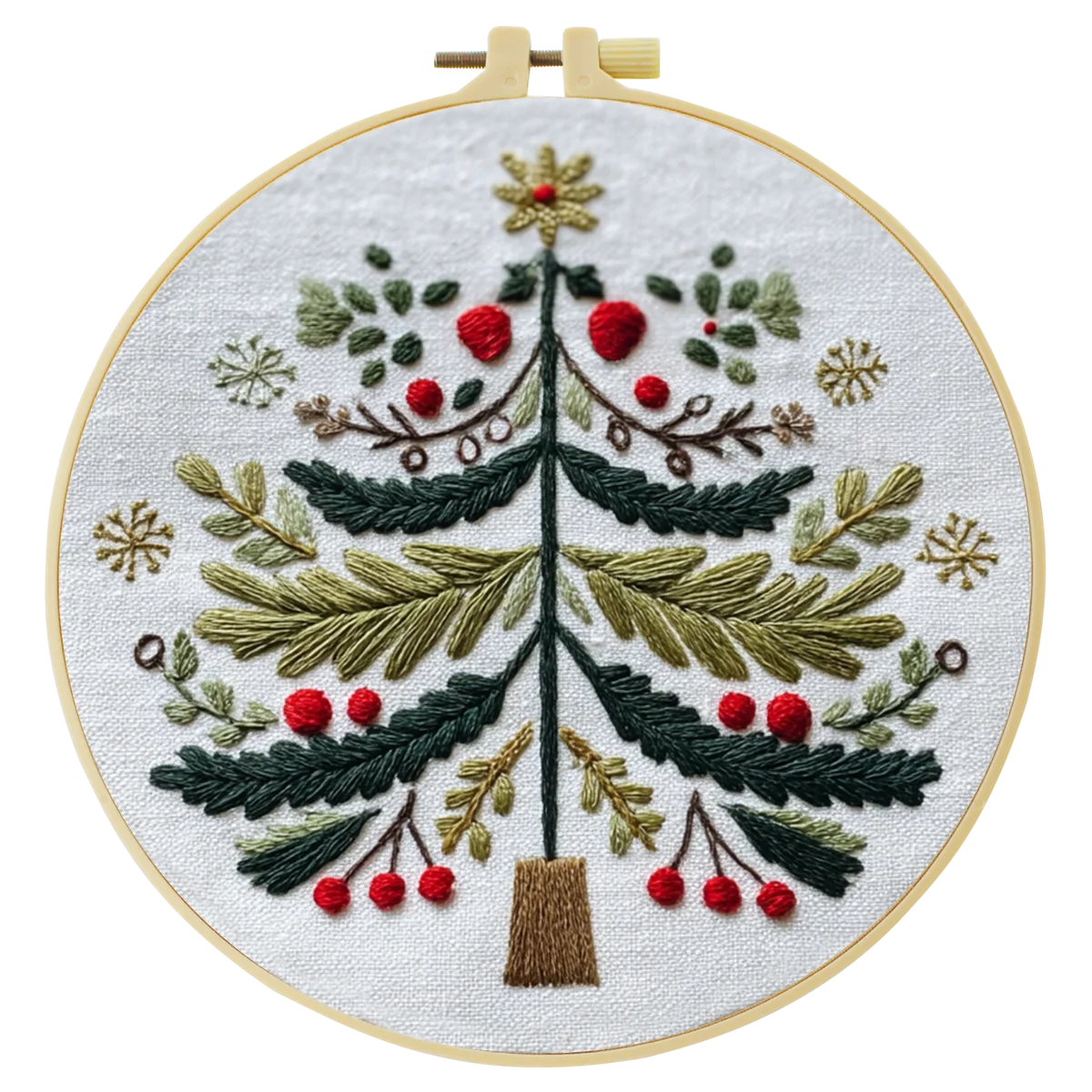 1 Stück 20X20CM/15X15CM 7,87/6,3 Zoll Stickerei-Starter-Kit DIY-Set Heimdekoration, Obstbäume, Weihnachtsbäume, Stickerei-Set – Detail 5