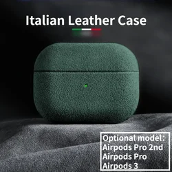 Italian Suede Leather Case For Airpods Pro 3 Pro 2 Airpods 4 Luxury Supercar Leather All Inclusive Case