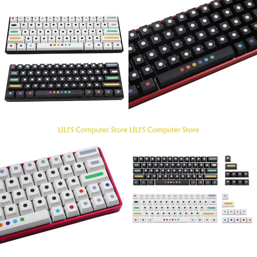 

A52B 71 Keys/set Dots Keycap PBT 5 Sides Dye Sublimation OEM for Key Caps for MX Swit