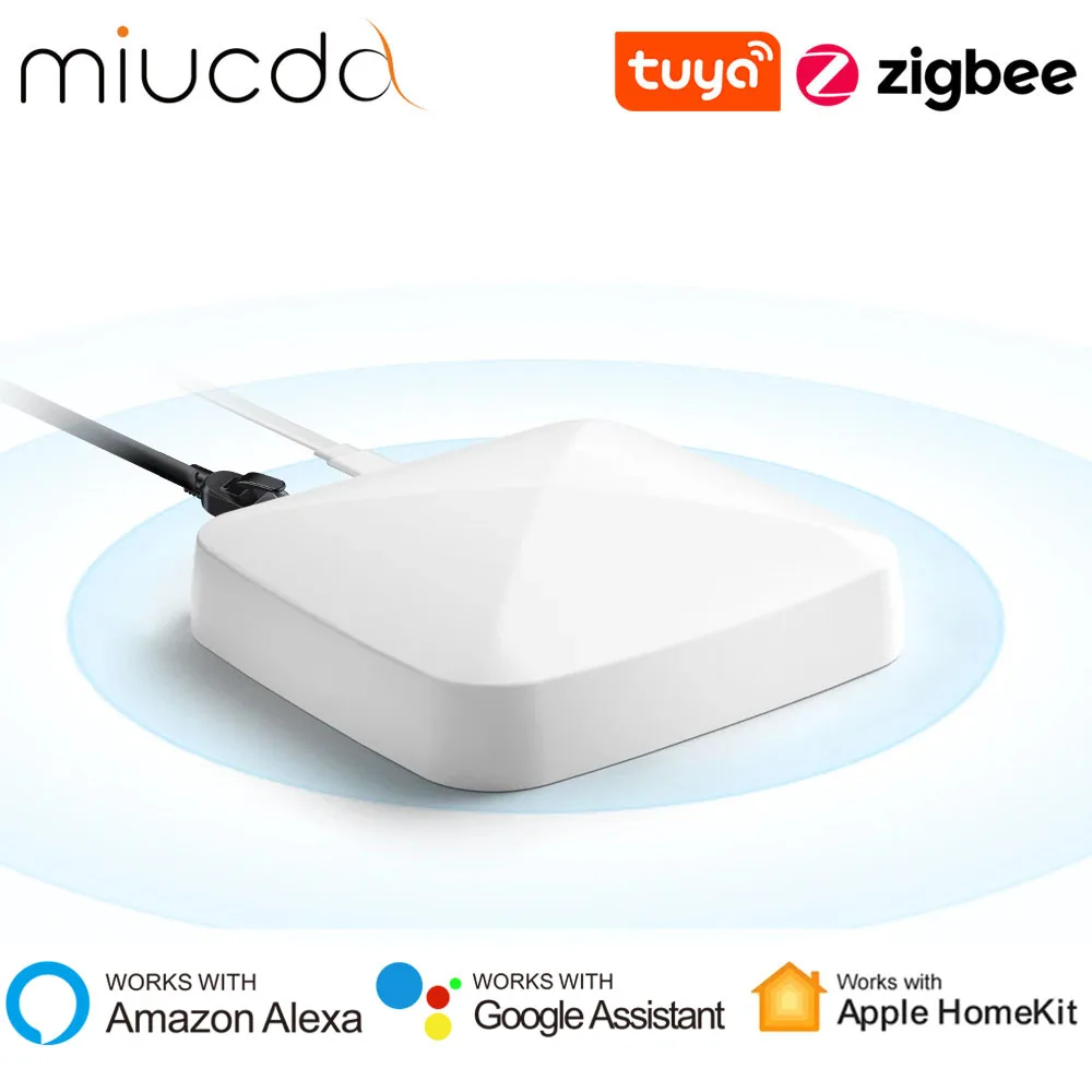 MIUCDA Tuya ZigBee 3.0 Gateway Hub rumah pintar, aplikasi HomeKit Remote Control bekerja dengan Alexa Google Home Siri kontrol suara