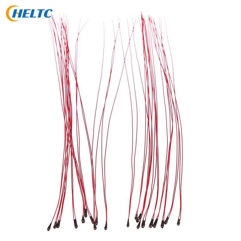 10pcs NTC Thermistor Thermal Resistor MF52B 10K 100K Probe Strap Wire 10CM Temperature Control Sensor