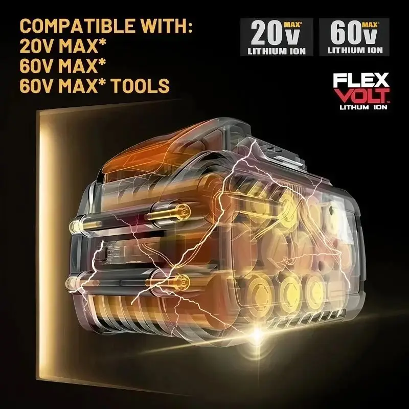 Batería original DeWALT 100% 20V/60V 6Ah 9Ah MAX FlexVolt para DCB606 DCB205 DCB206 DCB209 DCB182 herramienta eléctrica con cargador 6