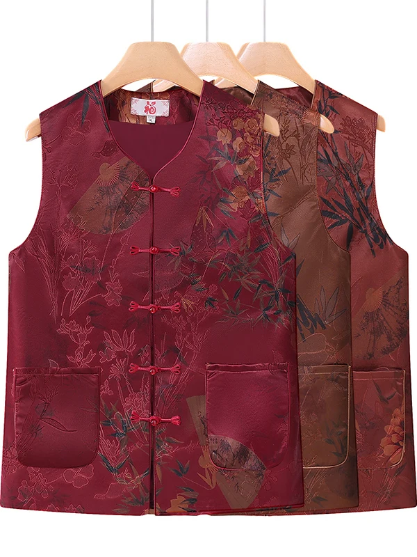 Autumn Faion ly Women's Vest New Sle andma Outfit Spring Autumn Model Old Lady Traditional Chinese Sle Waistcoat