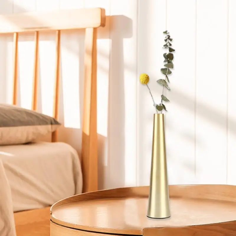 77 vaso metallo nordico oro/vasi fiori piccoli neri Contenitore floreale per decorazione del centrotavola da tavolo