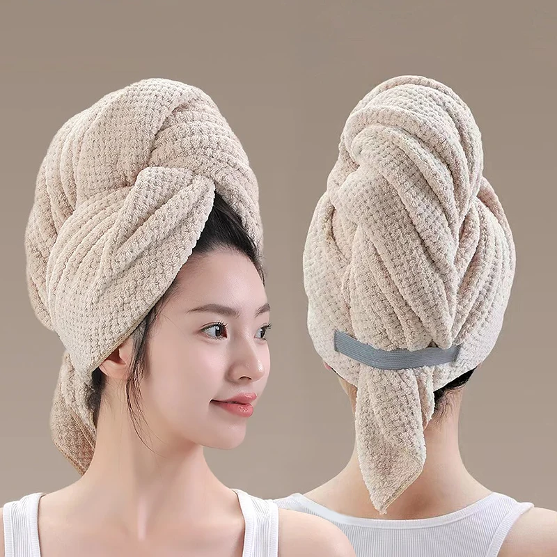 Grande Serviette en Microcarence pour Cheveux Secs pour Femme, avec Bande artificiel astique, à vaccage Rapide, Longue Optique, Cheveux Bouclés,