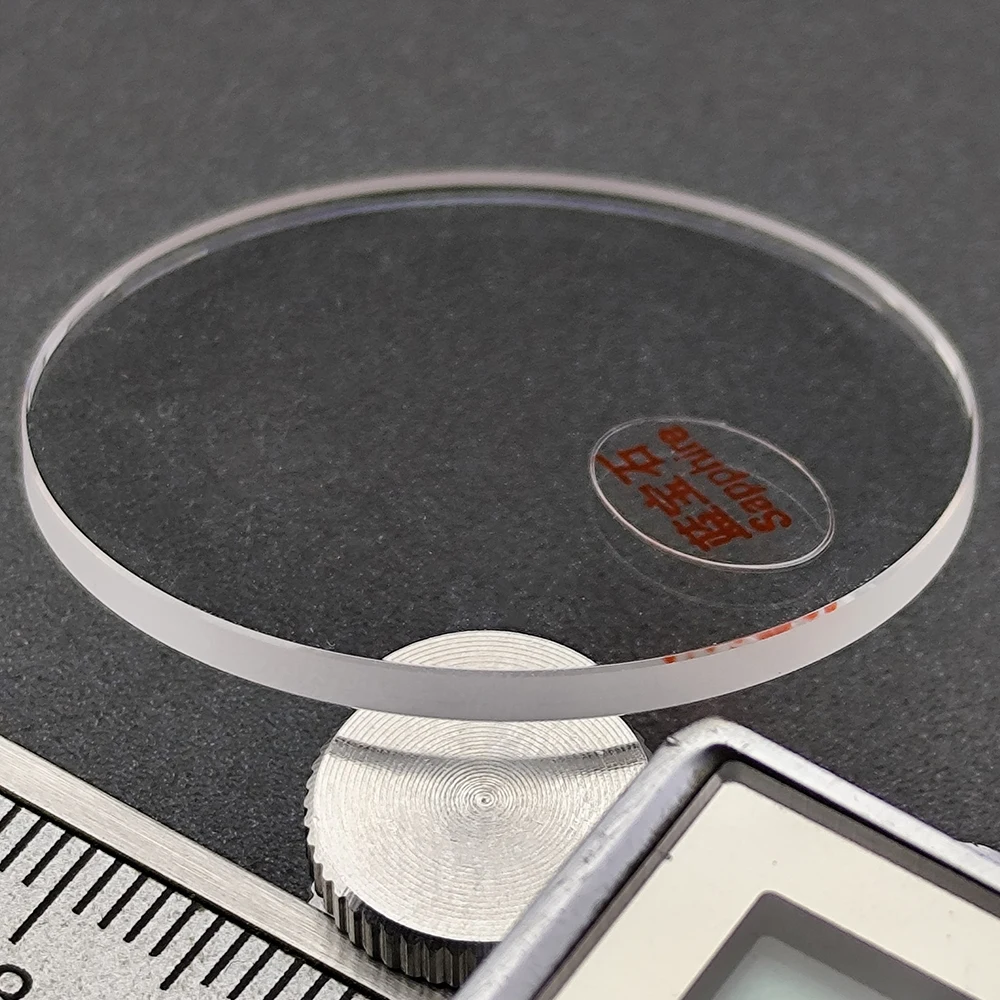 Flat sapphire Glass Thickness 1.0/1.2/1.5/2.0/2.5/3.0mm Diameter 24mm-41mm Circular Transparent Crystal Mineral Glass Watch Case