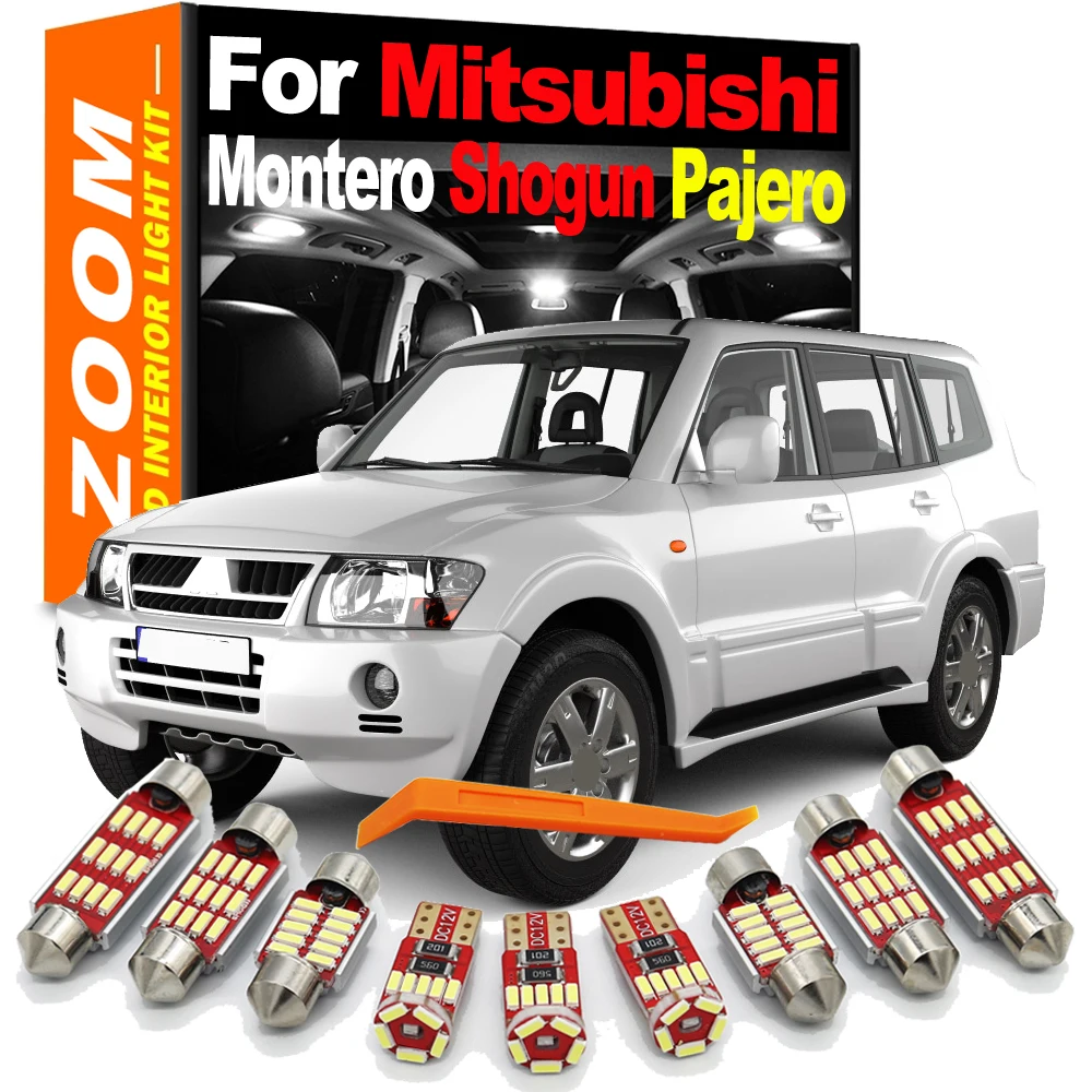 Canbus 12-24V White 8PCS LED Interior Lights Dome Bulbs Kit For Mitsubishi Montero Shogun Pajero 3 V60 V73 V75 V77 2000 to 2006