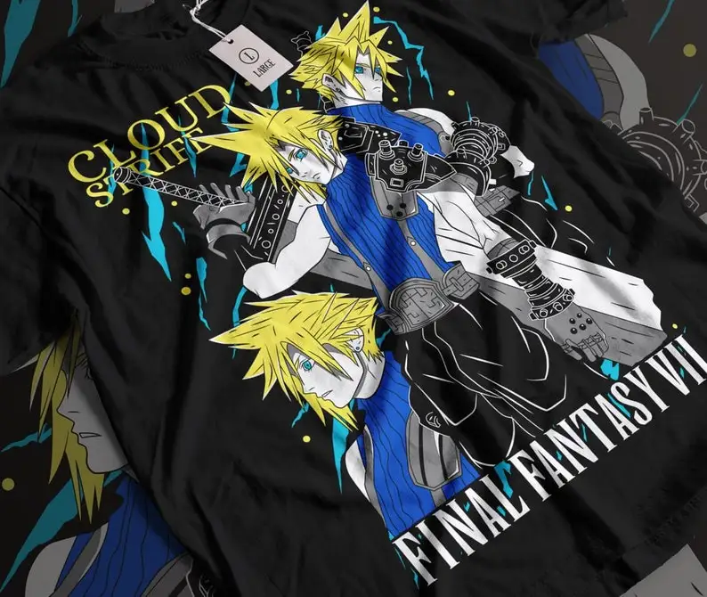 FF7 VII G-Bike Portraits Premium Unisex T-shirt (Vectorized Design)