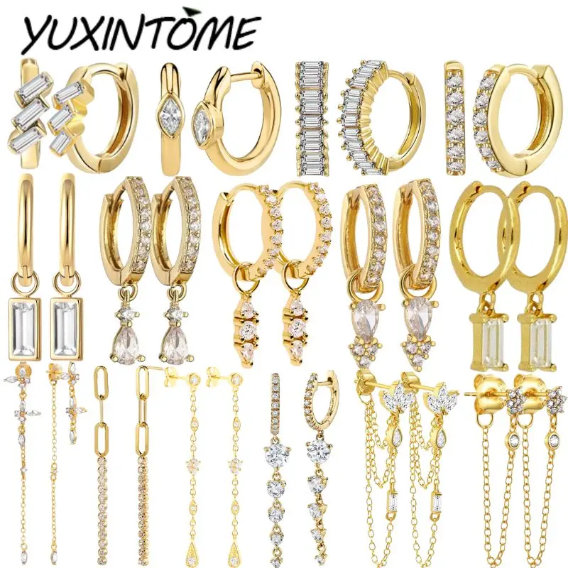 

Иглы из стерлингового серебра 925 пробы, элегантные белые серии, маленькие серьги-кольца для женщин, серьги из золота 24 карата, трендовые ювелирные изделия, аксессуары для ушей