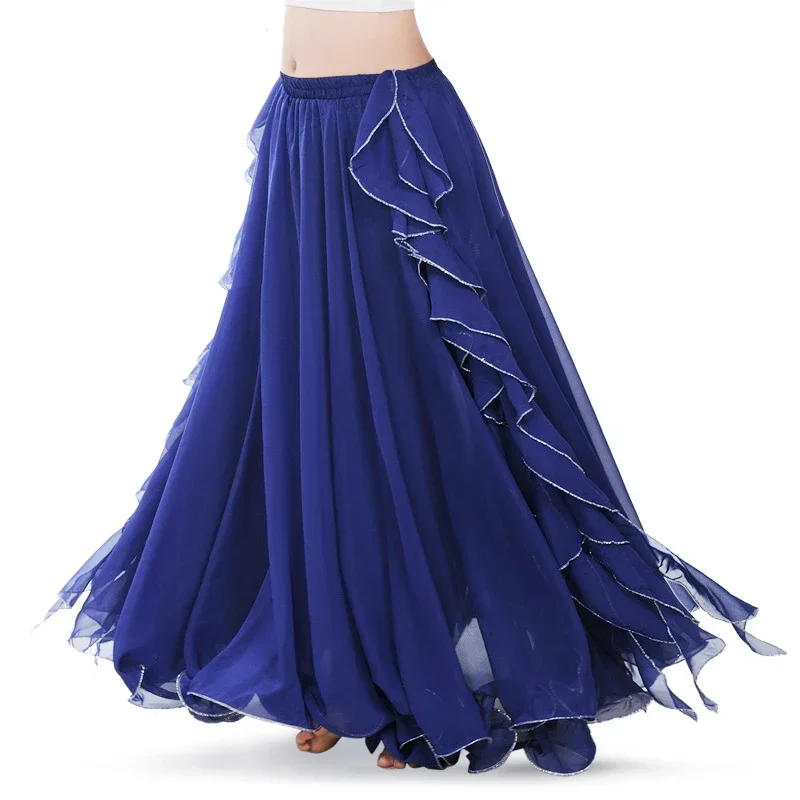 Women  Hot Sale Belly Dance Clothing 3 Layers Full Circle Long High Waist Maxi Women Skirts for Belly Dance Colors 11