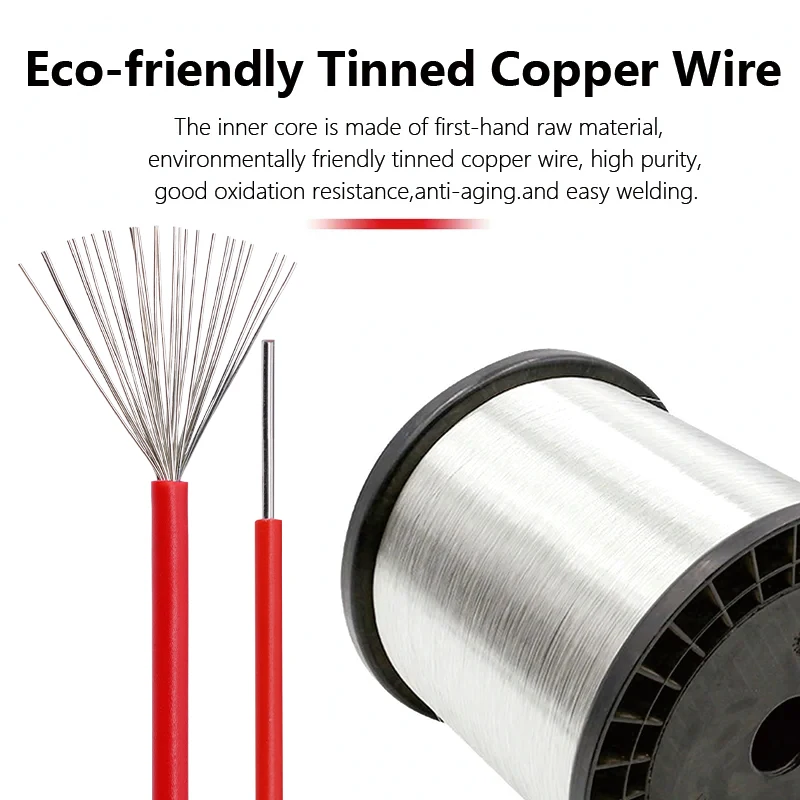 2M 5M 10M 1007 Stranded/Solid Copper Wire 26 24 22 20 18 16AWG PVC Insulated Tinned Plating Flexible LED Connect Electric Cable