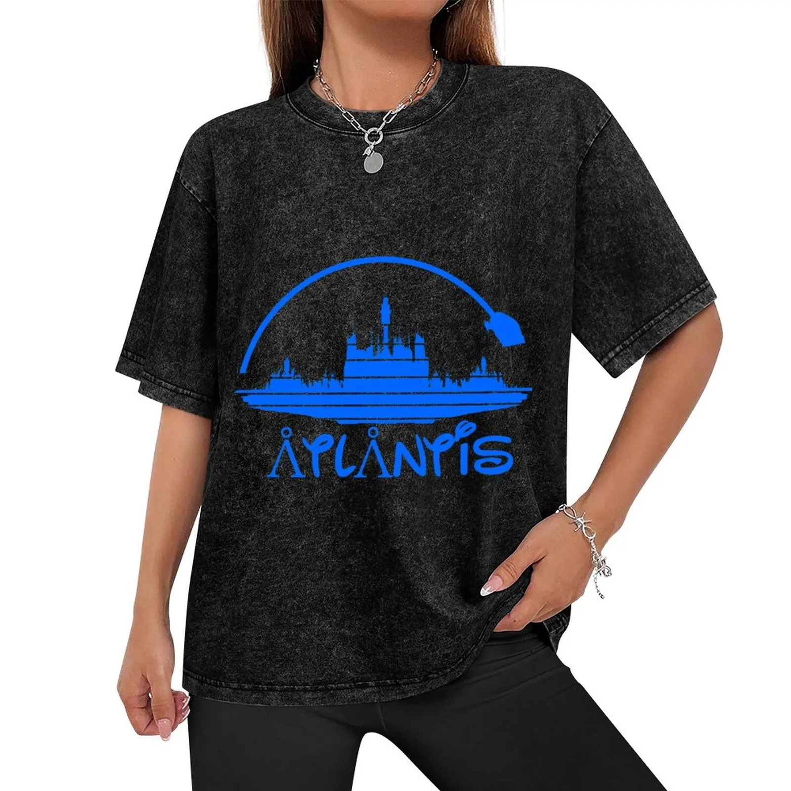 Stargate Atlantis Blue silhouette T-Shirt custom shirt cheap stuff essential t shirt sweat shirts, men