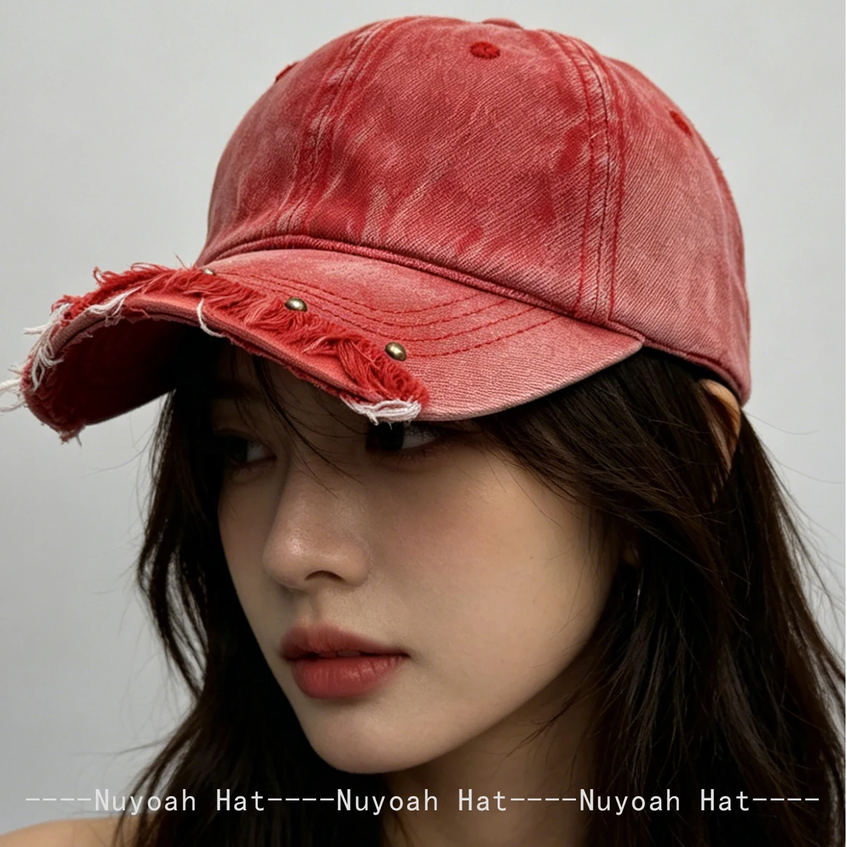 New Men Women Broken Style Rivet Gradient Color Baseball Hats Sunshade Personal Versatile Retro Peaked Caps ins Fashion Street 4
