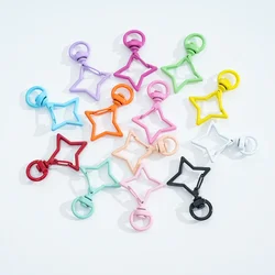 26x38mm Star Rhombus Shape Snap Buckles Keychain Lobster Clasps For Making Key Ring Hooks Handcraft Jewelry Accessories