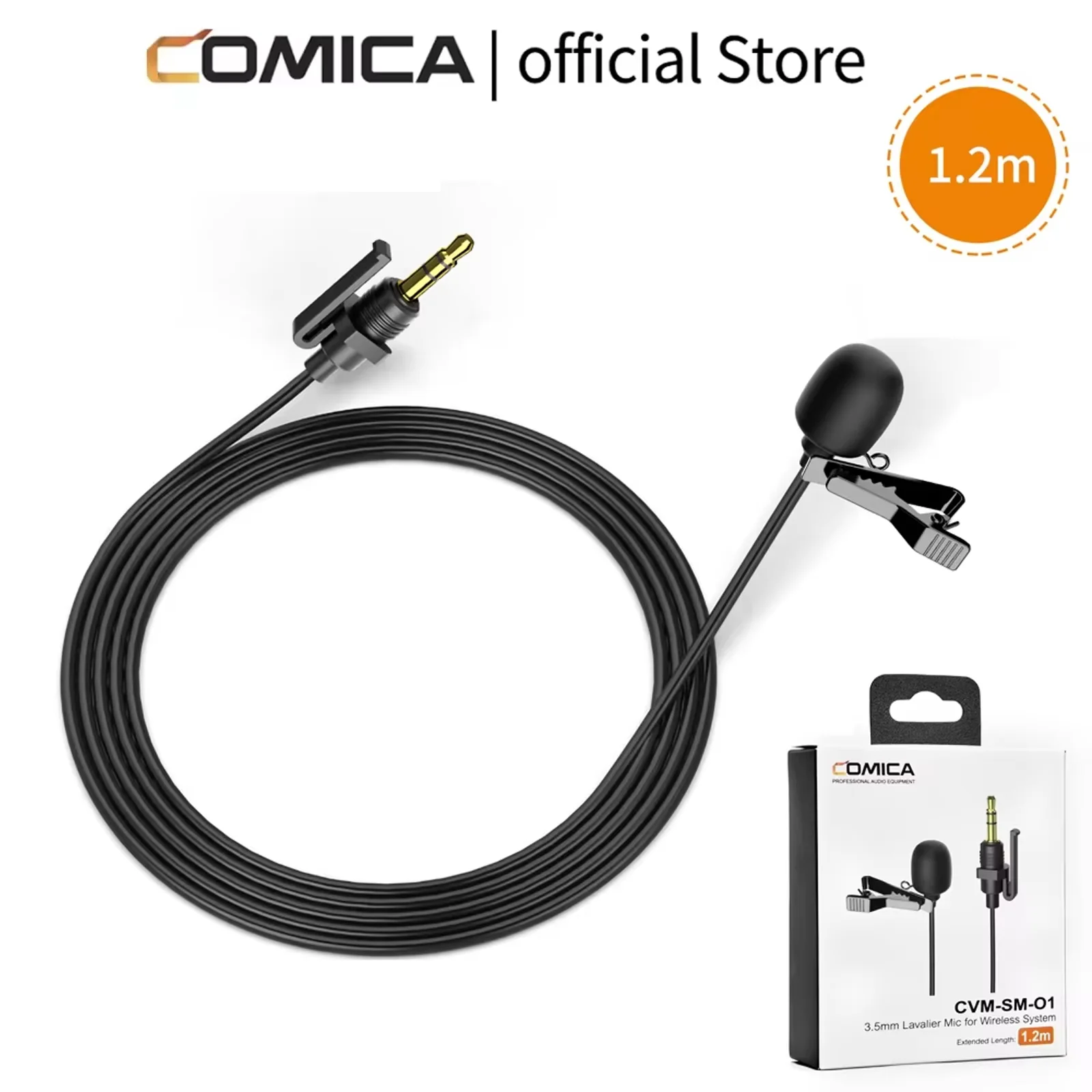 ميكروفون كوميكا CVM-SM-O1 Lavalier للميكروفون اللاسلكي ميكروفون سلكي متعدد الاتجاهات مع مشبك قفل
