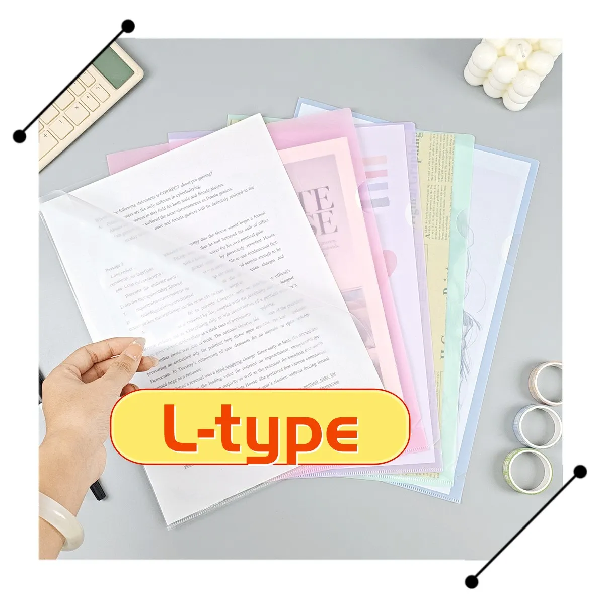 

Набор из 10 высококачественных папок формата А4, утолщенные L-образные папки, папки для тестовой бумаги большой емкости, папки для хранения документов и выводов