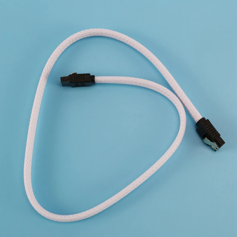 SATA 3.0 III SATA3 7 핀 데이터 케이블, SSD 케이블, HDD 하드 디스크 데이터 코드 프리미엄 버전 (흰색), 5X 50cm, 6 Gb/S