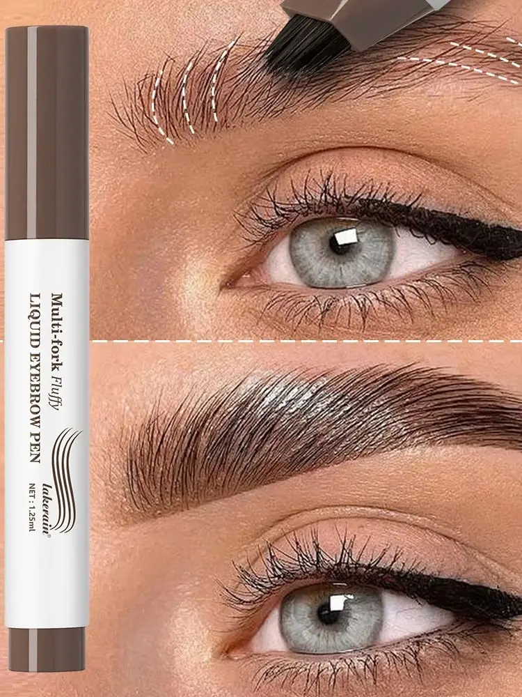Stylo à sourcils 4D longue durée, multi-fourchettes, pointe de stylo liquide, croquis fins, tatouage liquide, maquillage précis imperméable