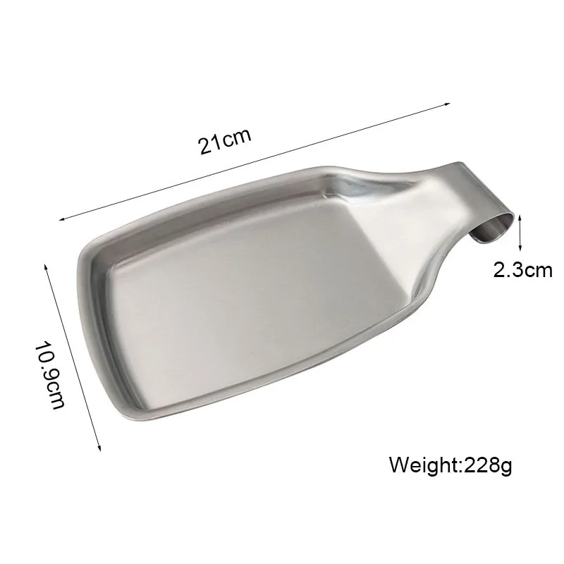 1pc Stainless Steel Spoon Rest, Kitchen Utensil Holder Tray, Heat Resistant Ladle Spatula Rest for Cooking Countertop and Stove - view 6