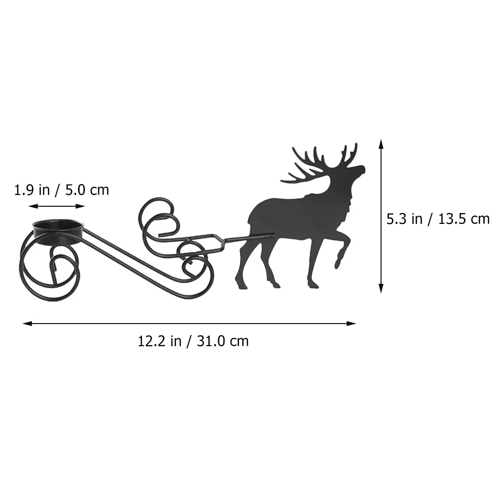 2 pcs Elk Candlestick Holder Iron Black Holders Christmas Decorations For Holiday Decorations Home Decor Supplies