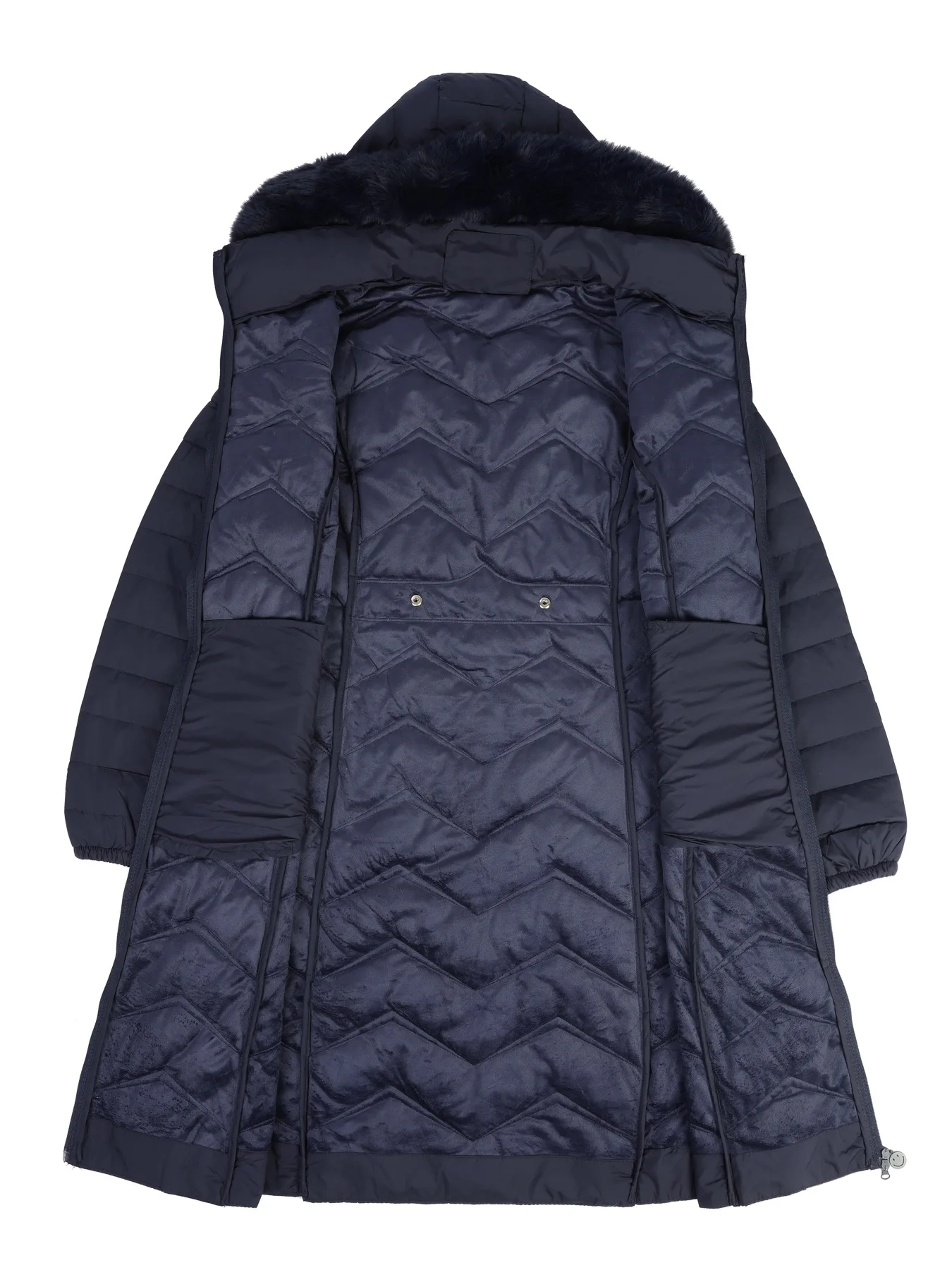 Women's Winter Fashion Cotton-Padded Jacket Long Knee-Length Slimming Detachable Fur Collar Detachable Cap Cotton Coat