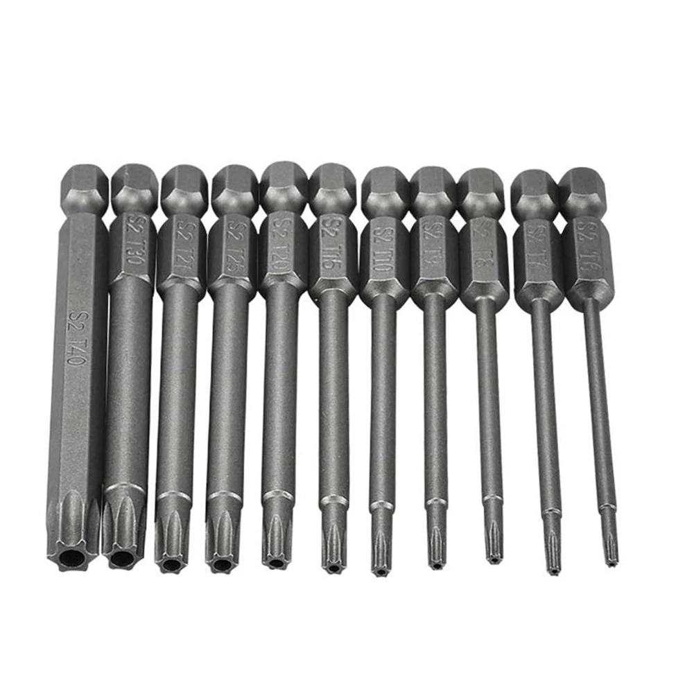 Torx Screwdriver Bit Magnetic Head Screwdriver Set /T7/T8/T9/ T15/T20/T25/T27/T30/T40 75mm Extra Long Power Tool Part