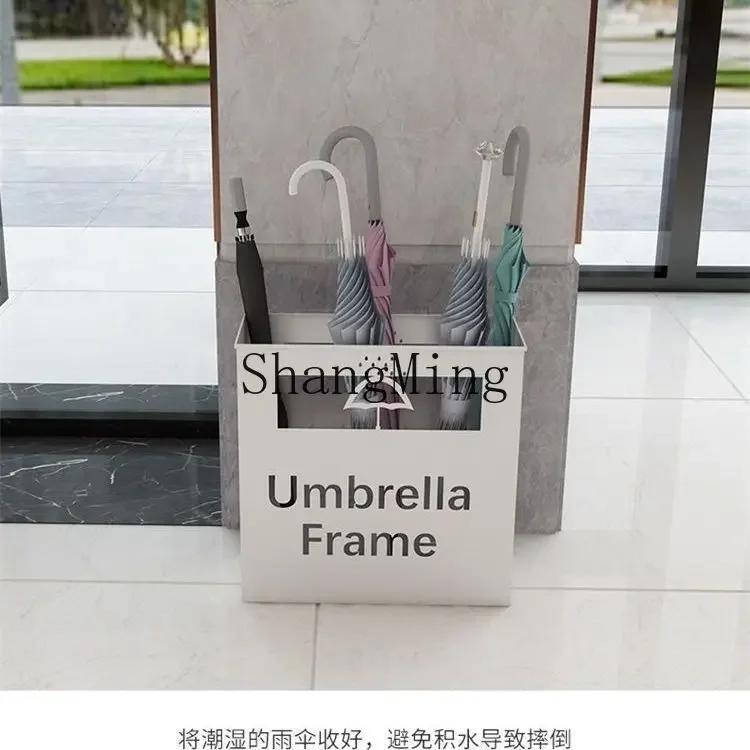SM wrought iron storage bucket Floor-to-ceiling umbrella shelf Commercial hotel lobby Household umbrella bucket