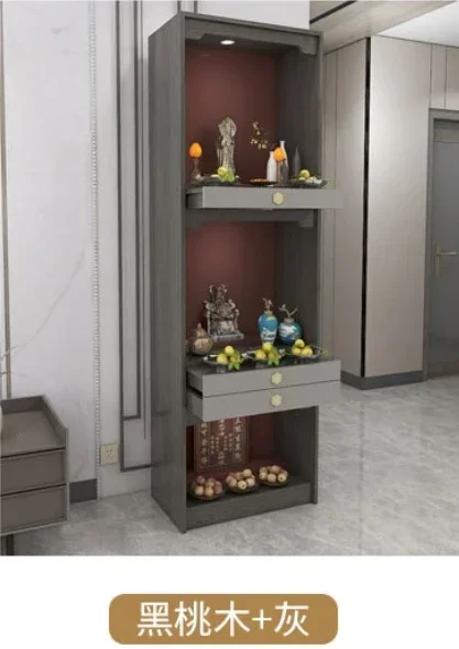 Y living room Light luxury three-layer Buddhist niche with door Standing cabinet Buddhist table Modern simple Buddhist cabinet